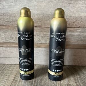 2 New - OGX Natural Finish Aspen Extract Dry Texture Hair Spray, 8 Ounce